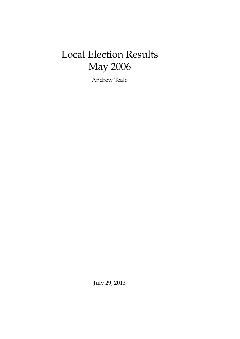 Local Election Results 2006