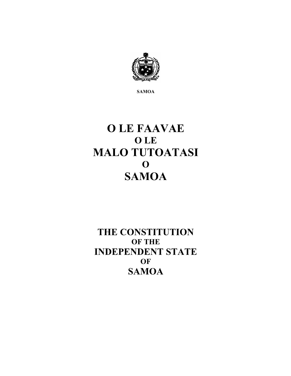 O Le Faavae Malo Tutoatasi Samoa