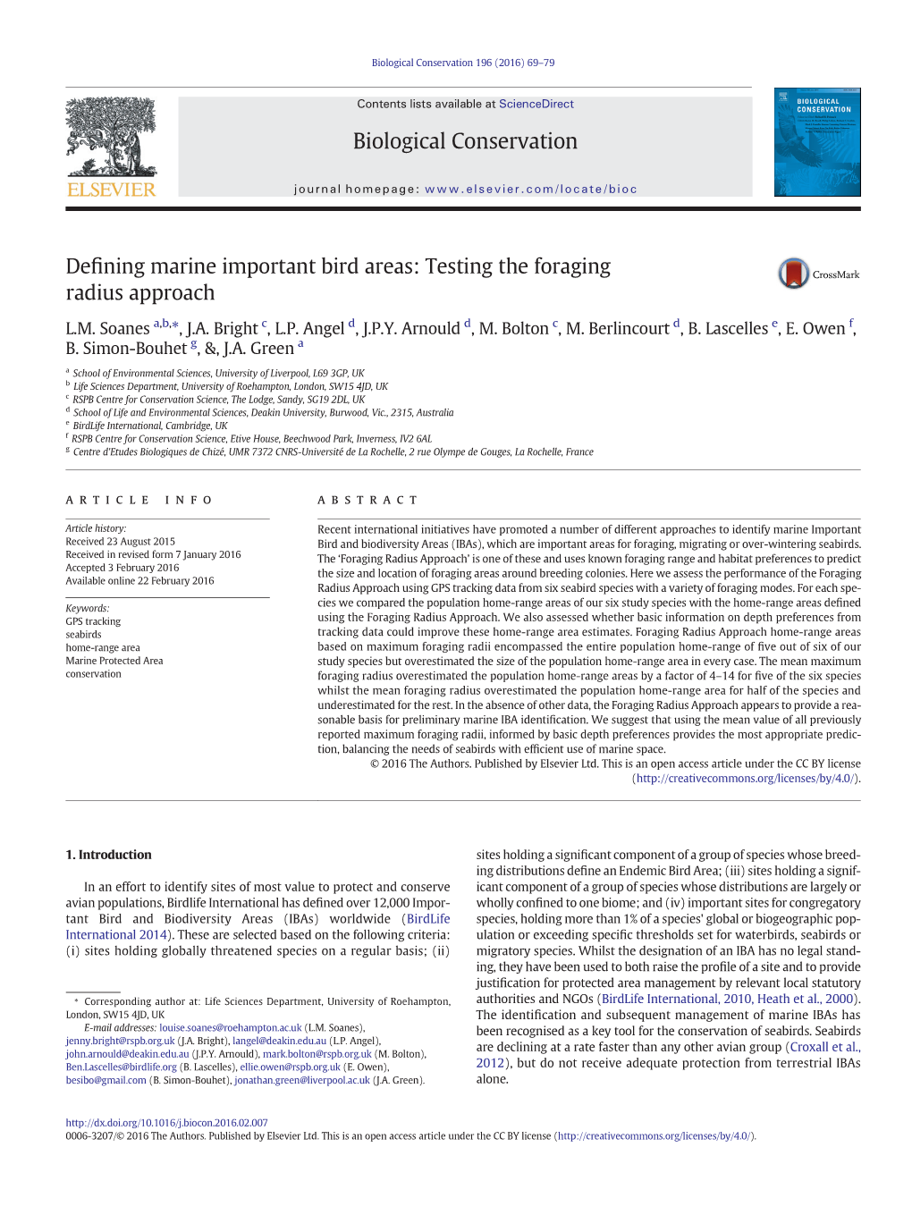 Testing the Foraging Radius Approach