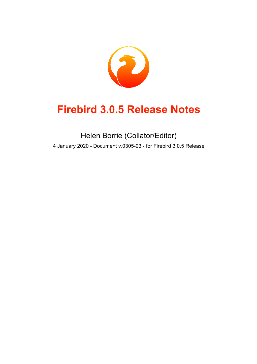 Firebird 3.0.5 Release Notes