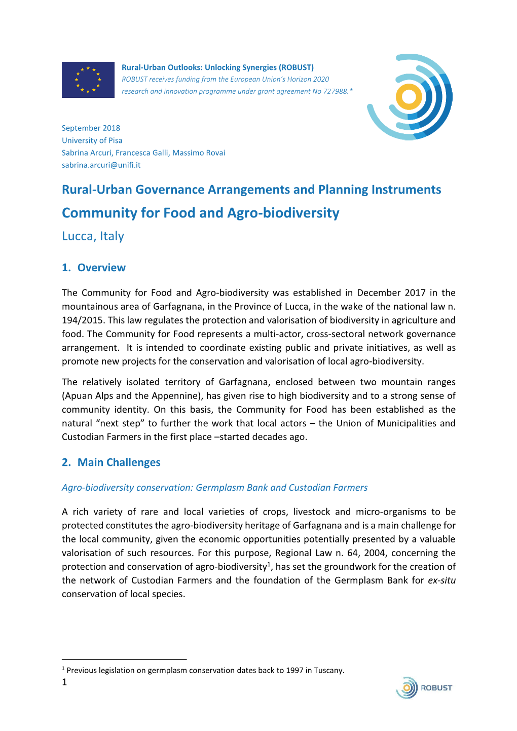 G-LUC3 Community for Food and Agri-Biodiversity