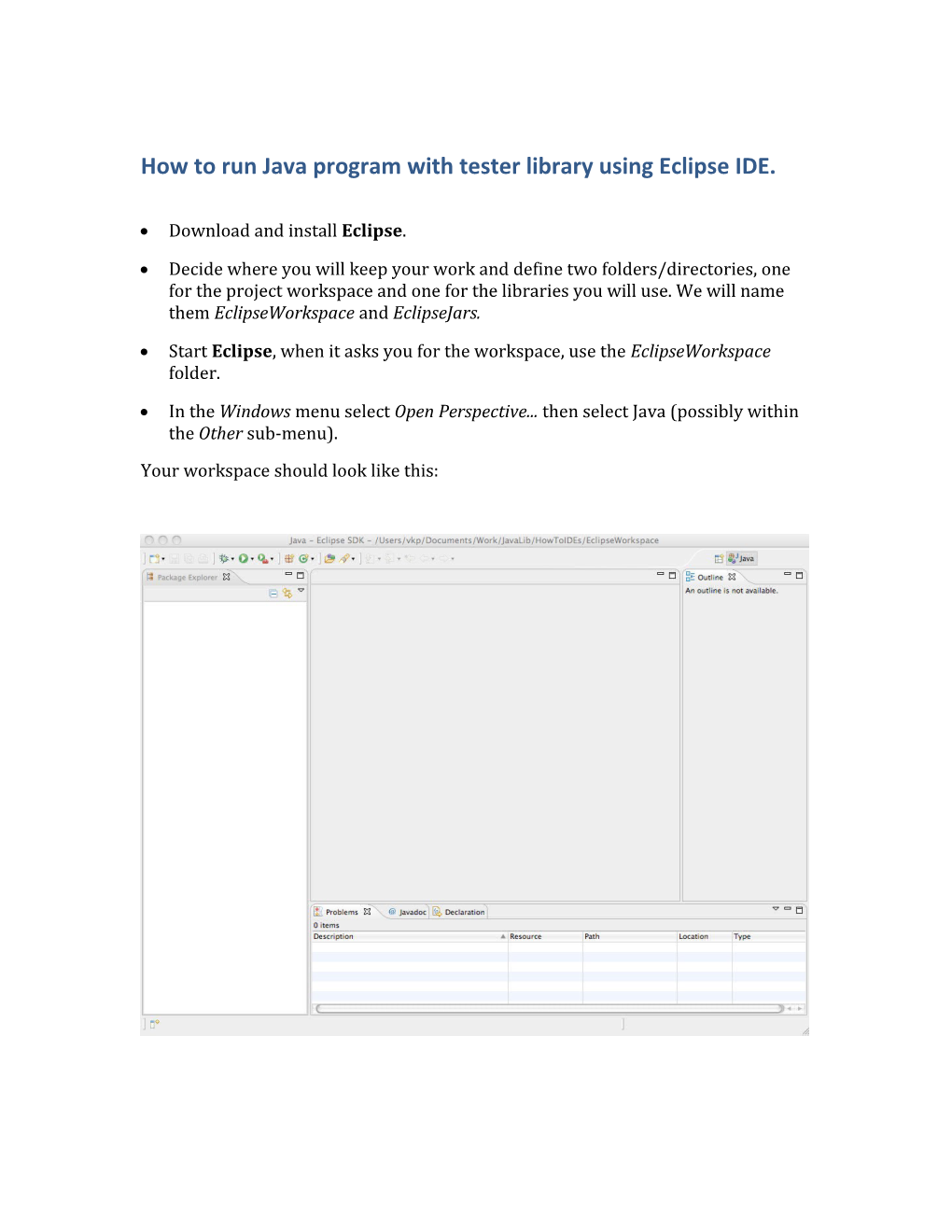 How to Run Java Program with Tester Library Using Eclipse IDE