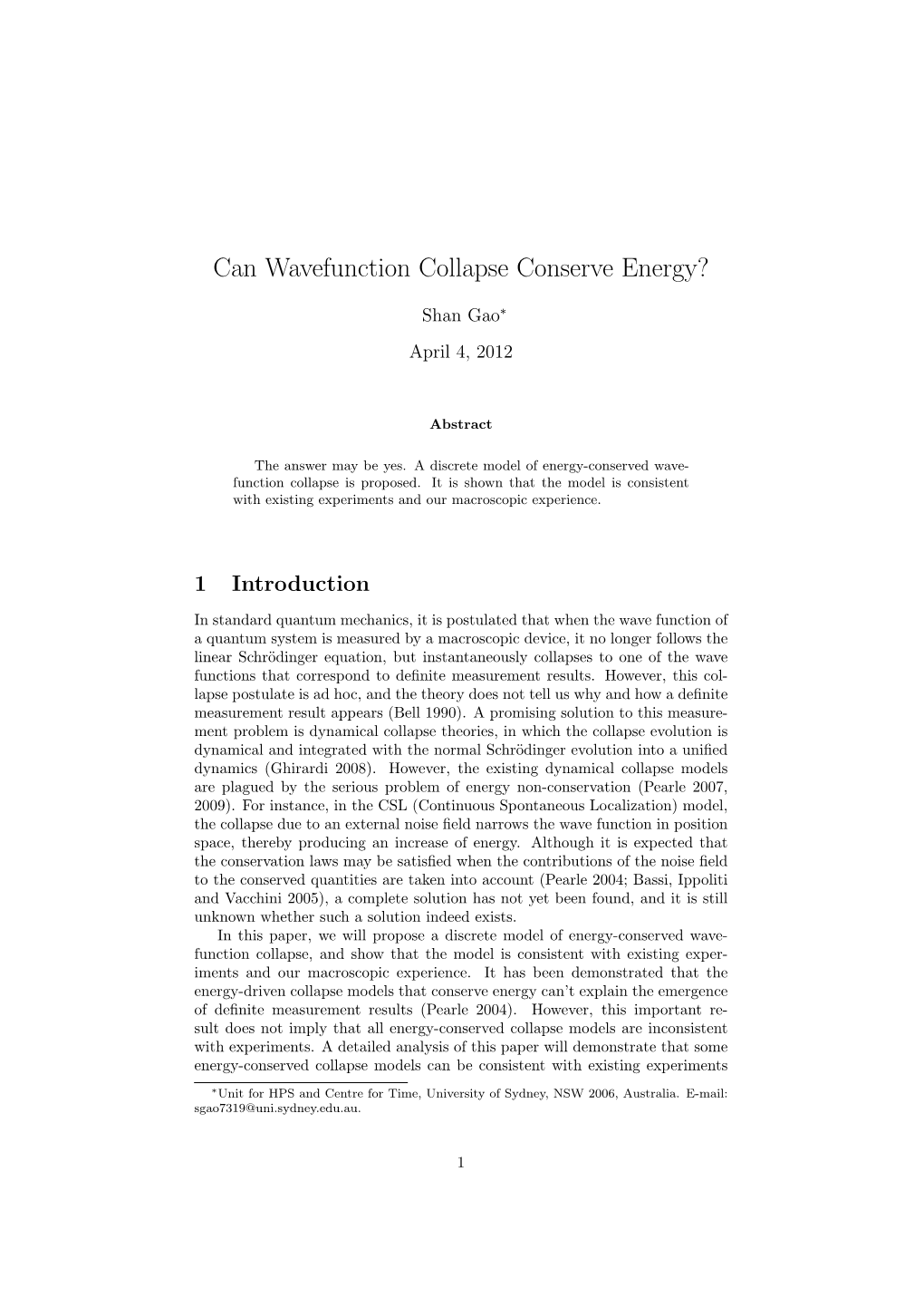 Can Wavefunction Collapse Conserve Energy?