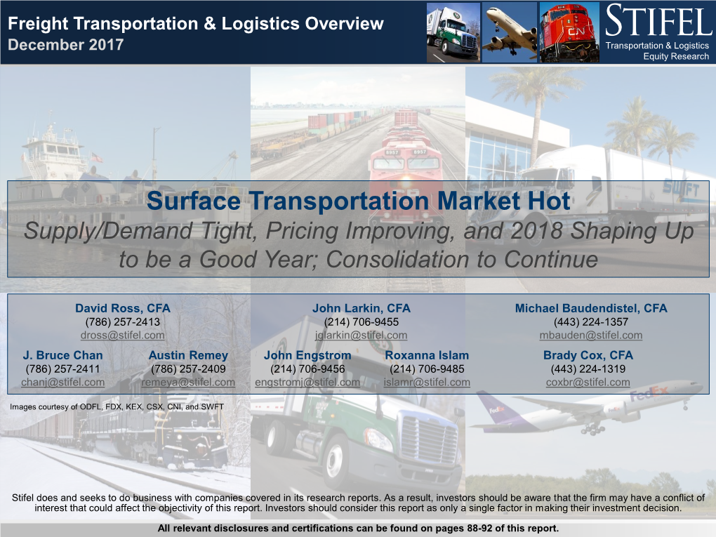 Freight Transportation & Logistics Overview