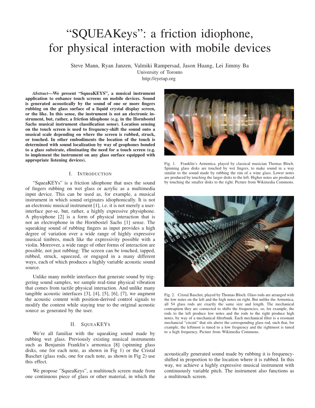 Squeakeys”: a Friction Idiophone, for Physical Interaction with Mobile Devices