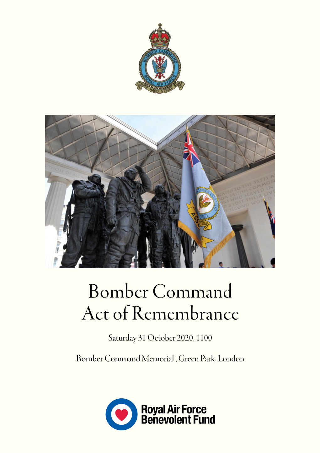 Bomber Command Act of Remembrance Saturday 31 October 2020, 1100