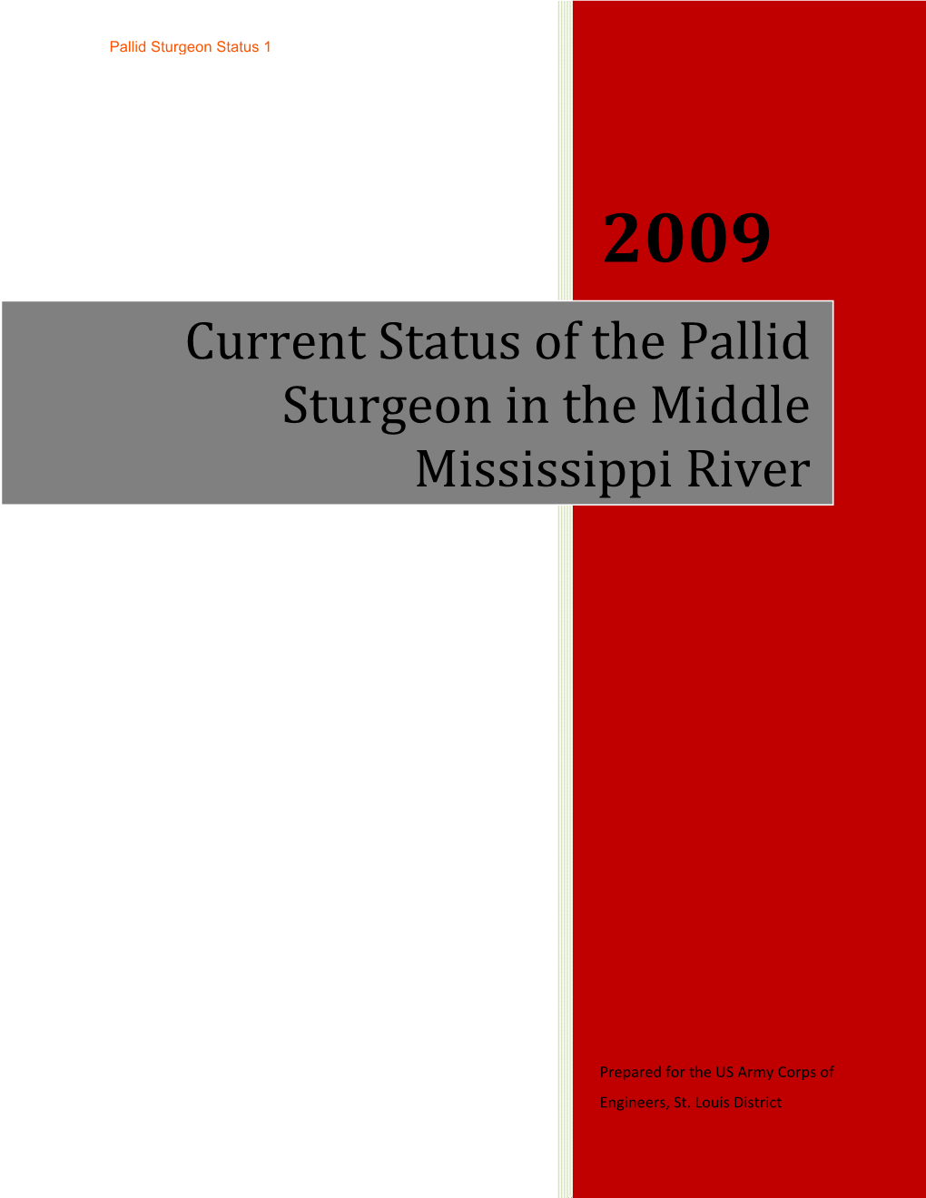 Current Status of the Pallid Sturgeon in the Middle Mississippi River