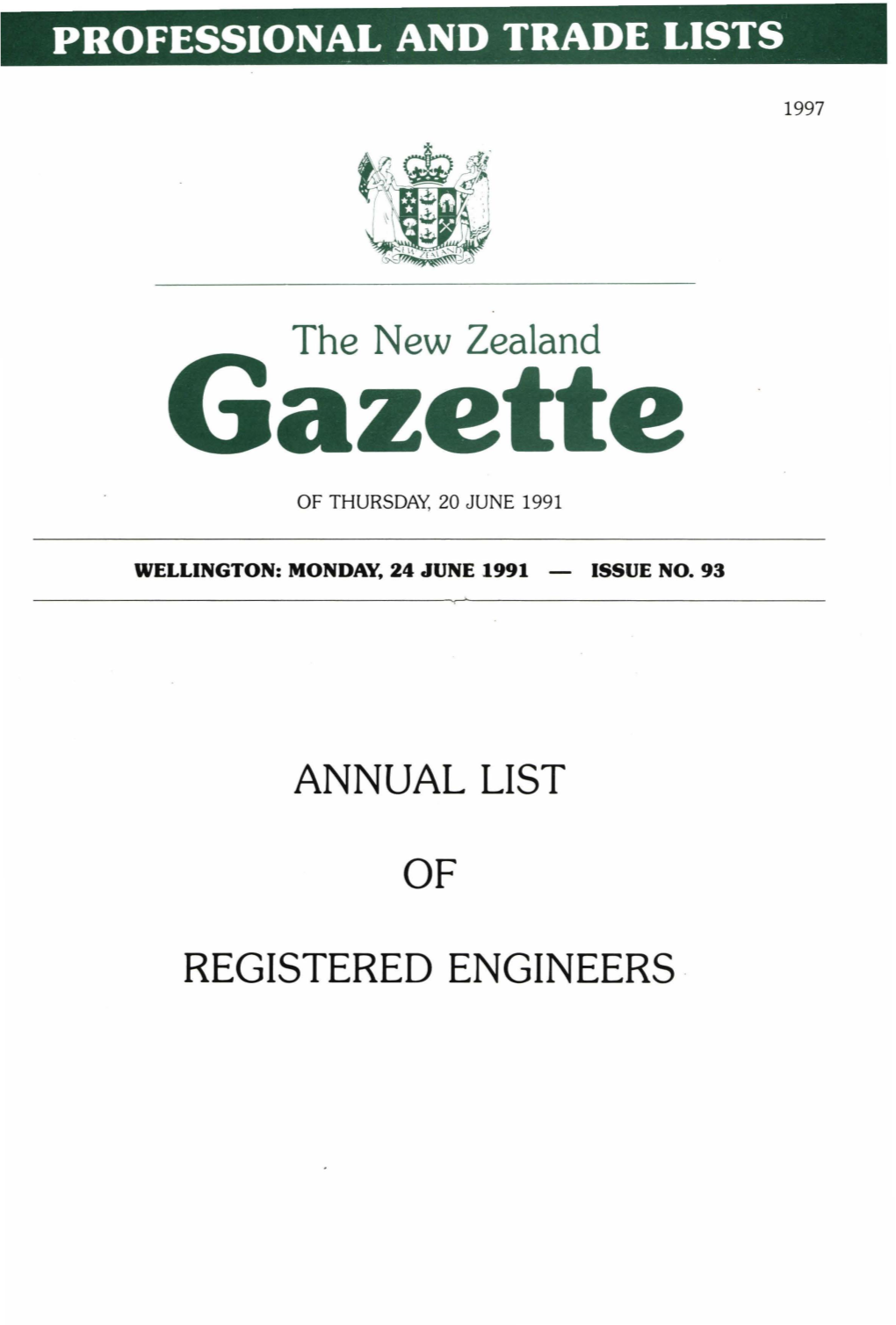 Annual List Registered Engineers