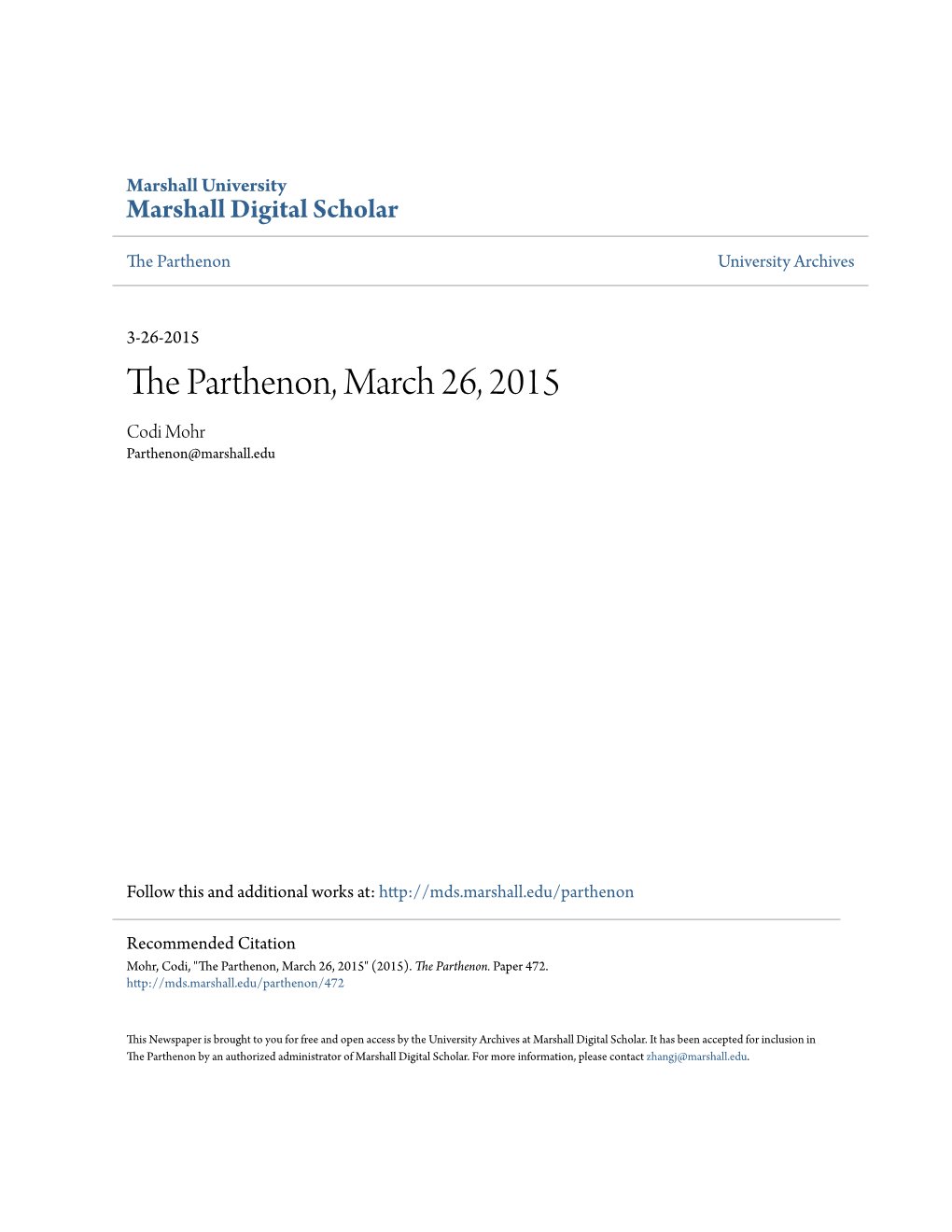 The Parthenon, March 26, 2015