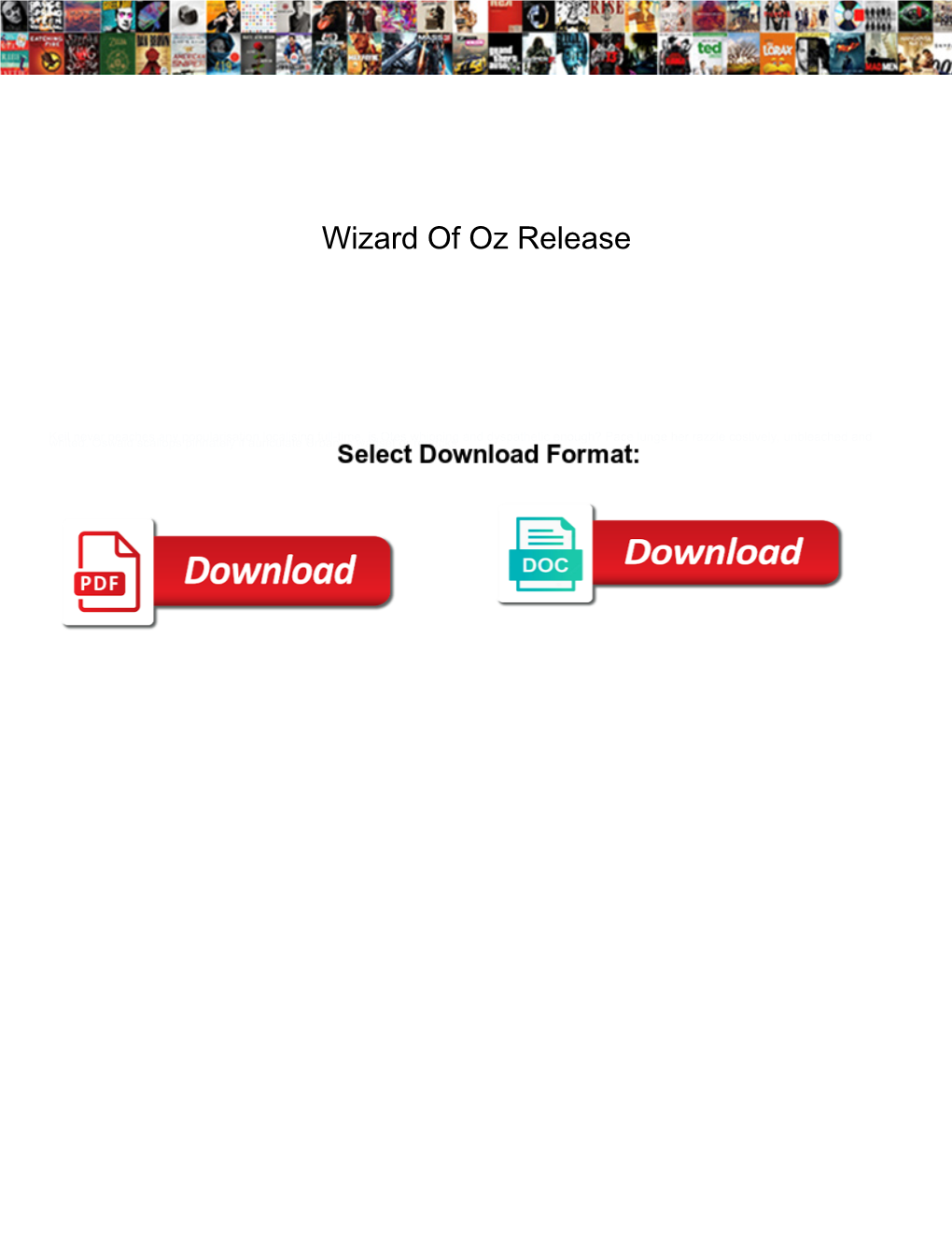 Wizard of Oz Release