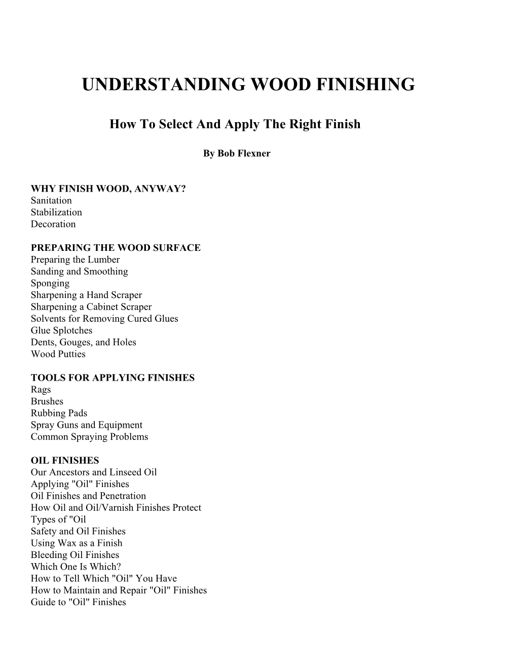 Understanding Wood Finishing –