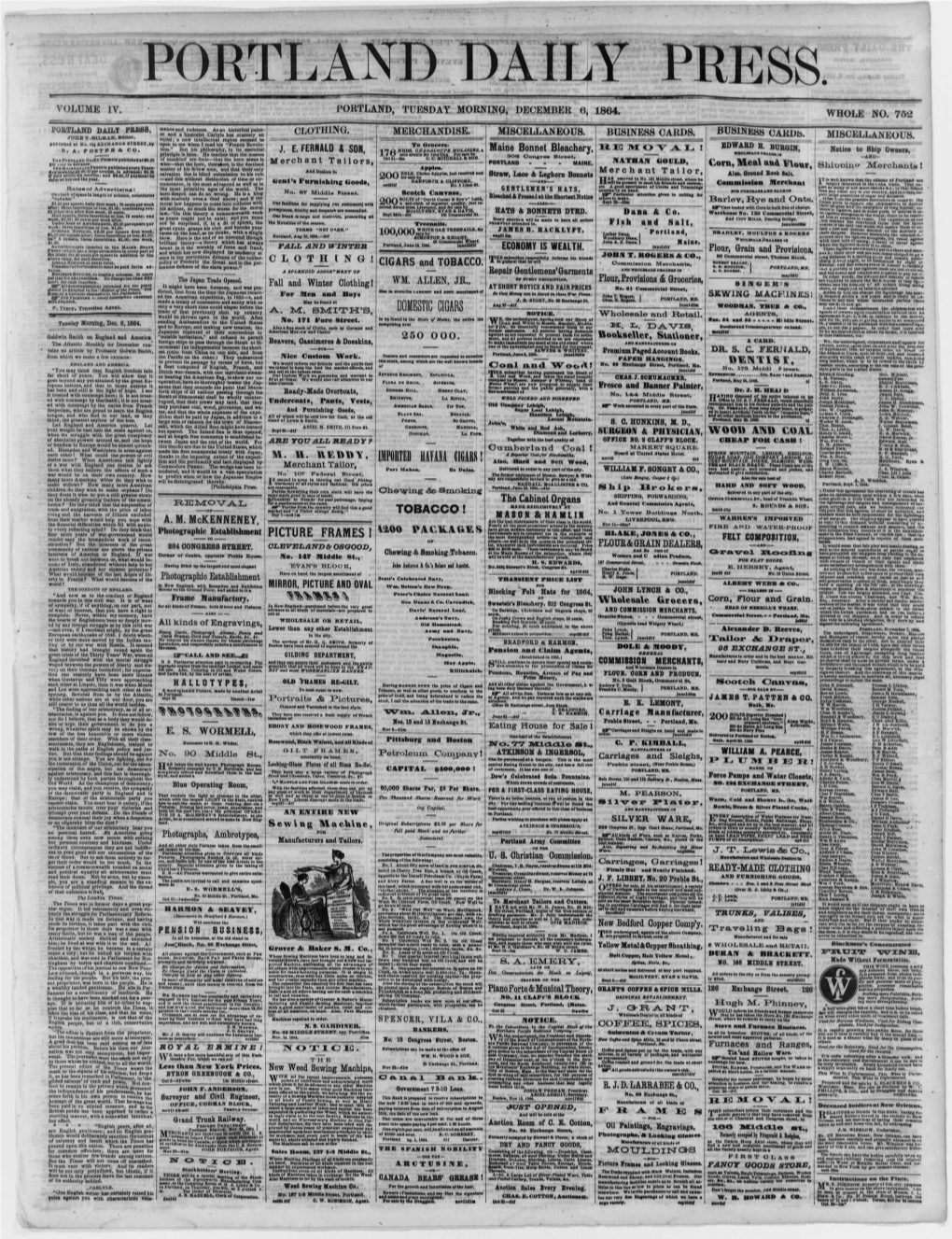 Portland Daily Press: December 06,1864