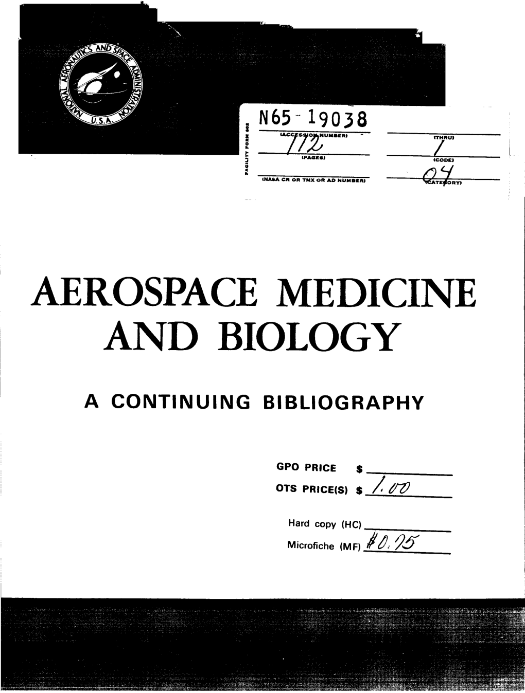 Aerospace Medicine and Biology