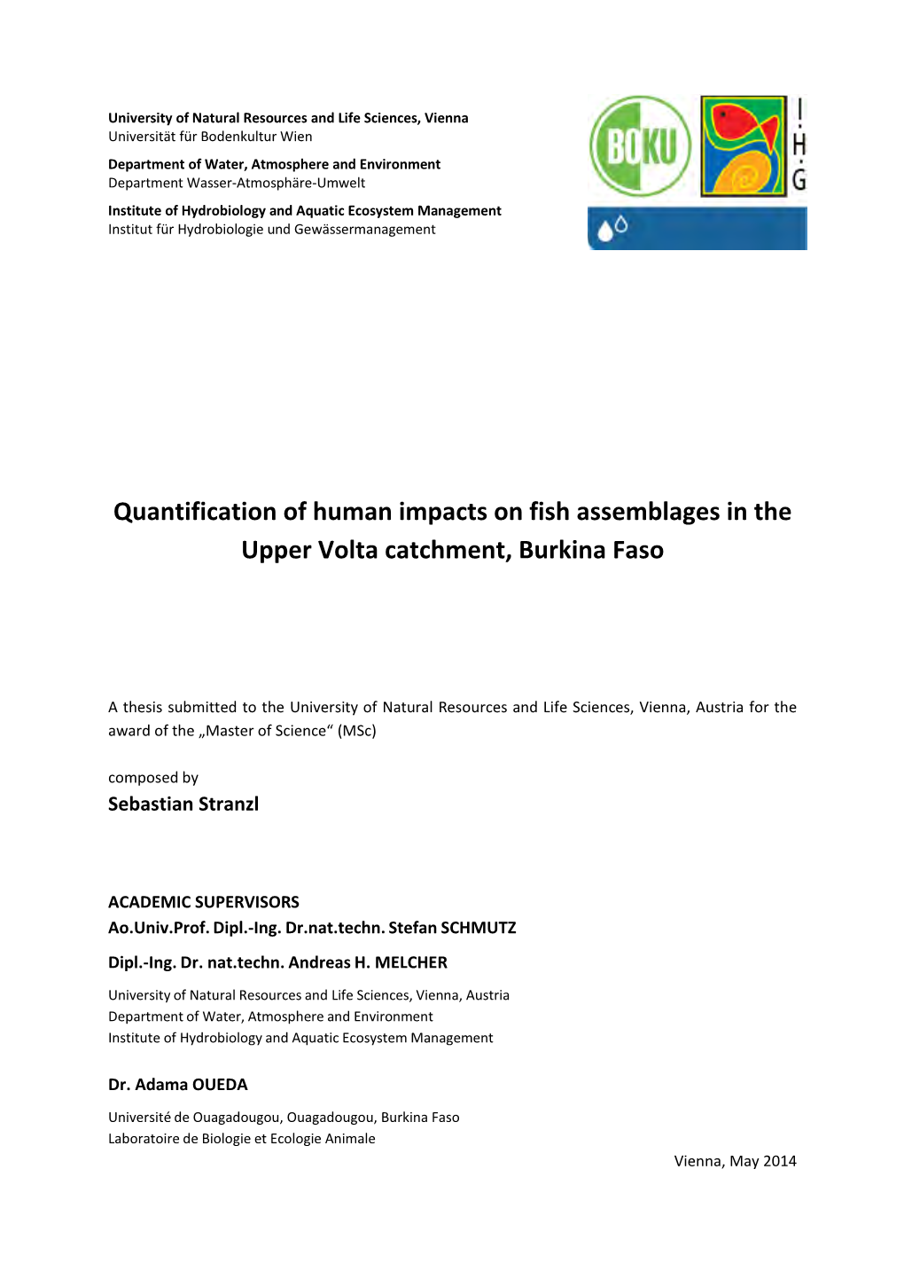 Quantification of Human Impacts on Fish Assemblages in the Upper Volta Catchment, Burkina Faso