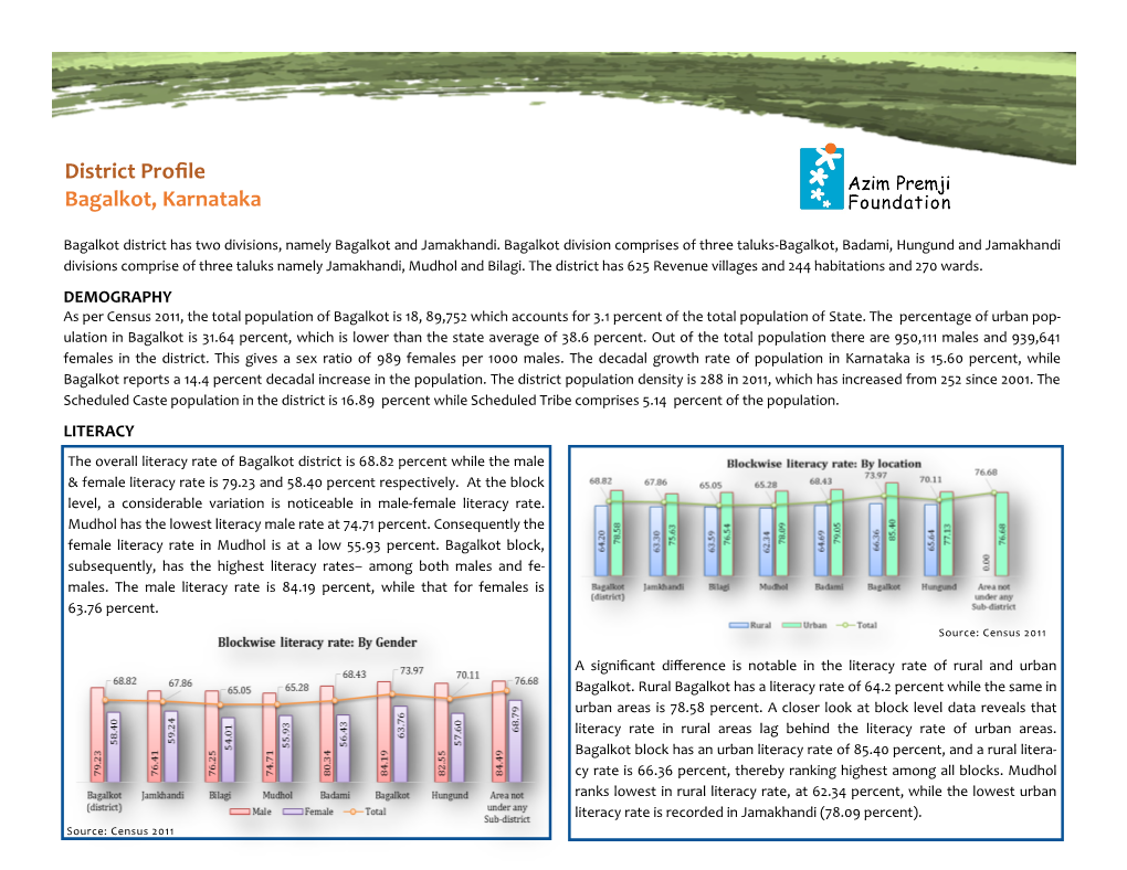 District Profile Bagalkot, Karnataka