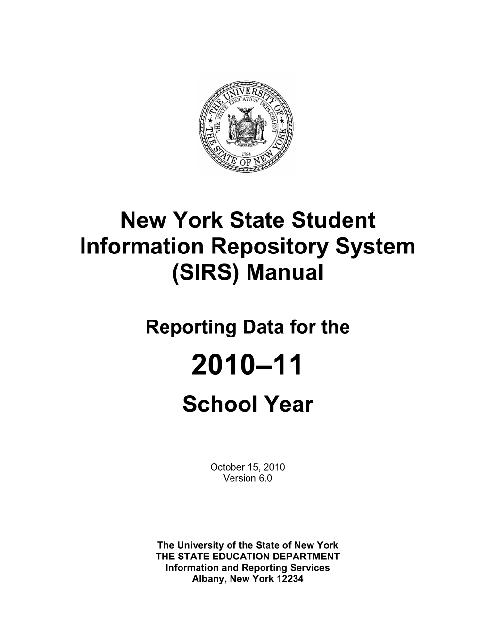 (SIRS) Manual School Year