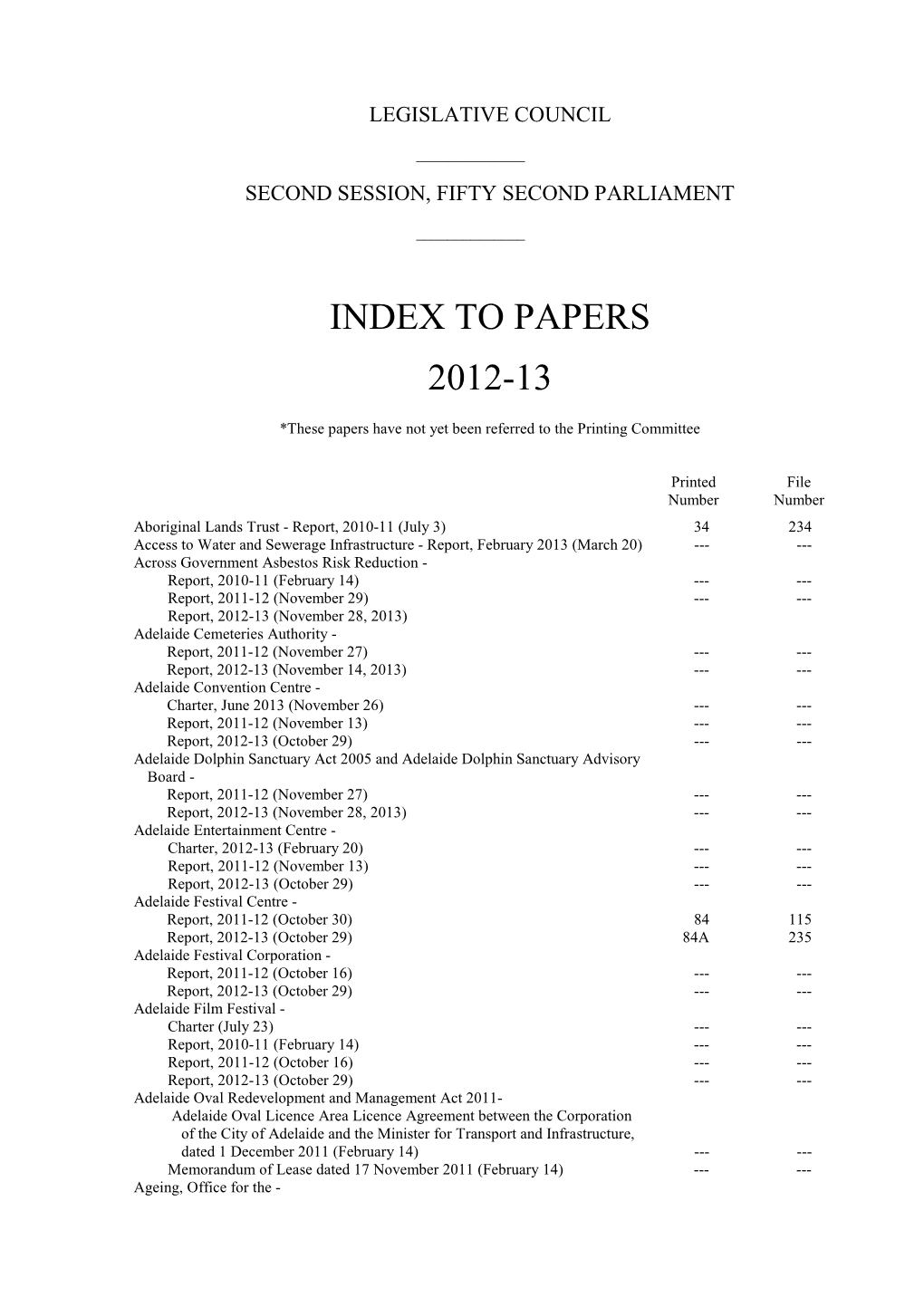 To Papers 2012-13