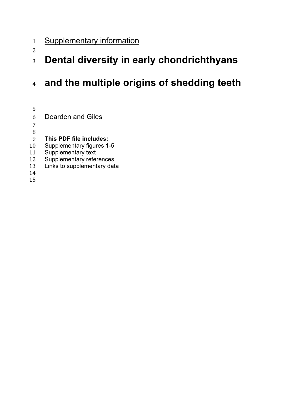 Dental Diversity in Early Chondrichthyans