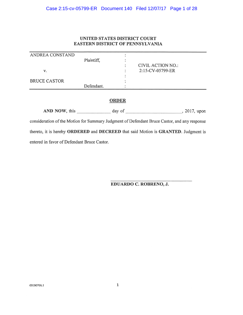 Case 2:15-Cv-05799-ER Document 140 Filed 12/07/17 Page 1 of 28