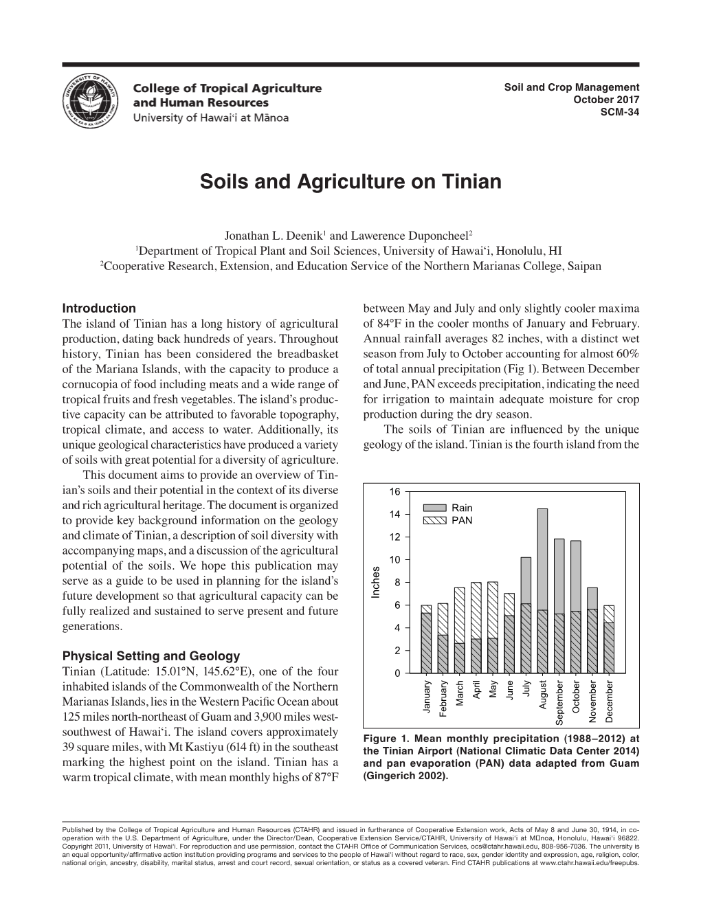 Soils and Agriculture on Tinian