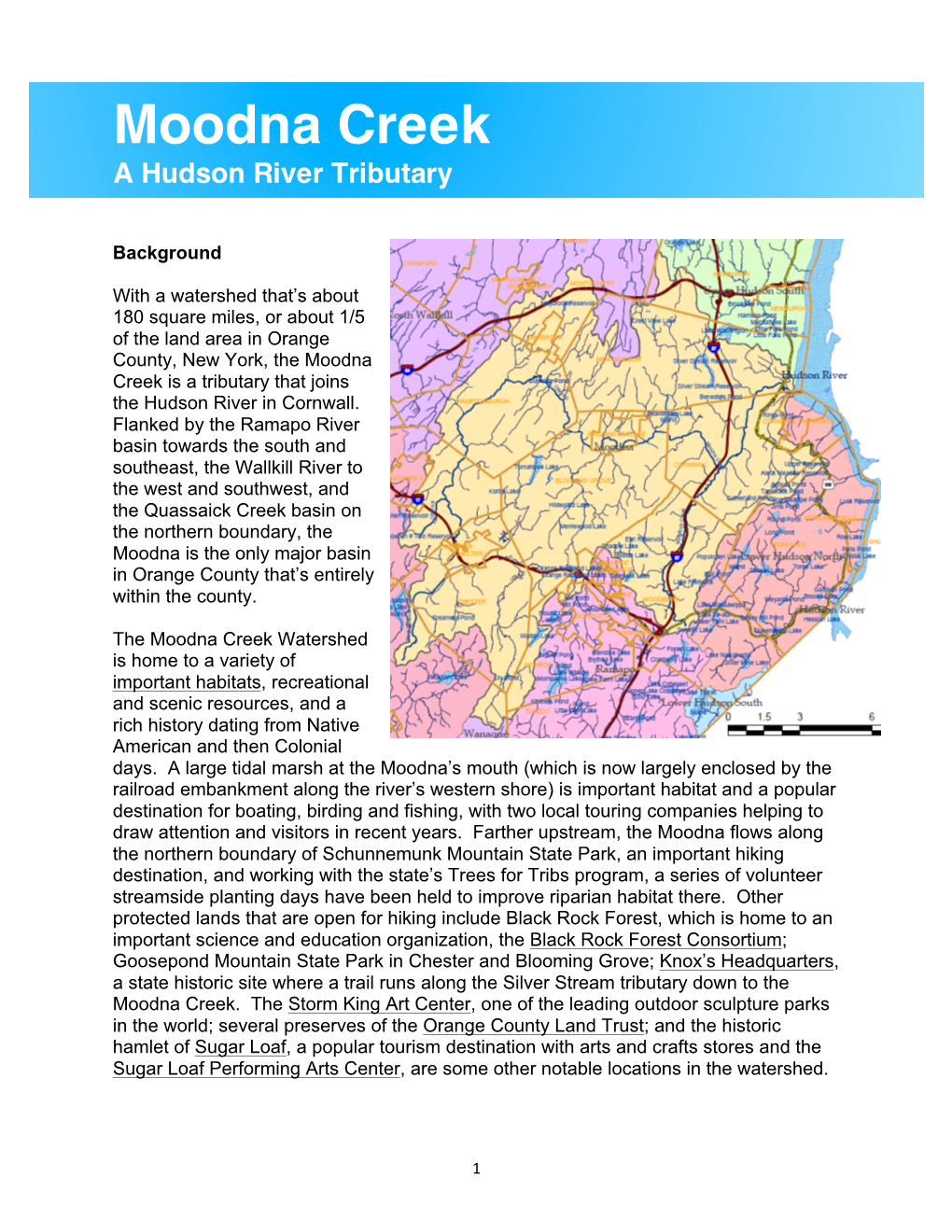 Moodna Creek Watershed Fact Sheet 12 15