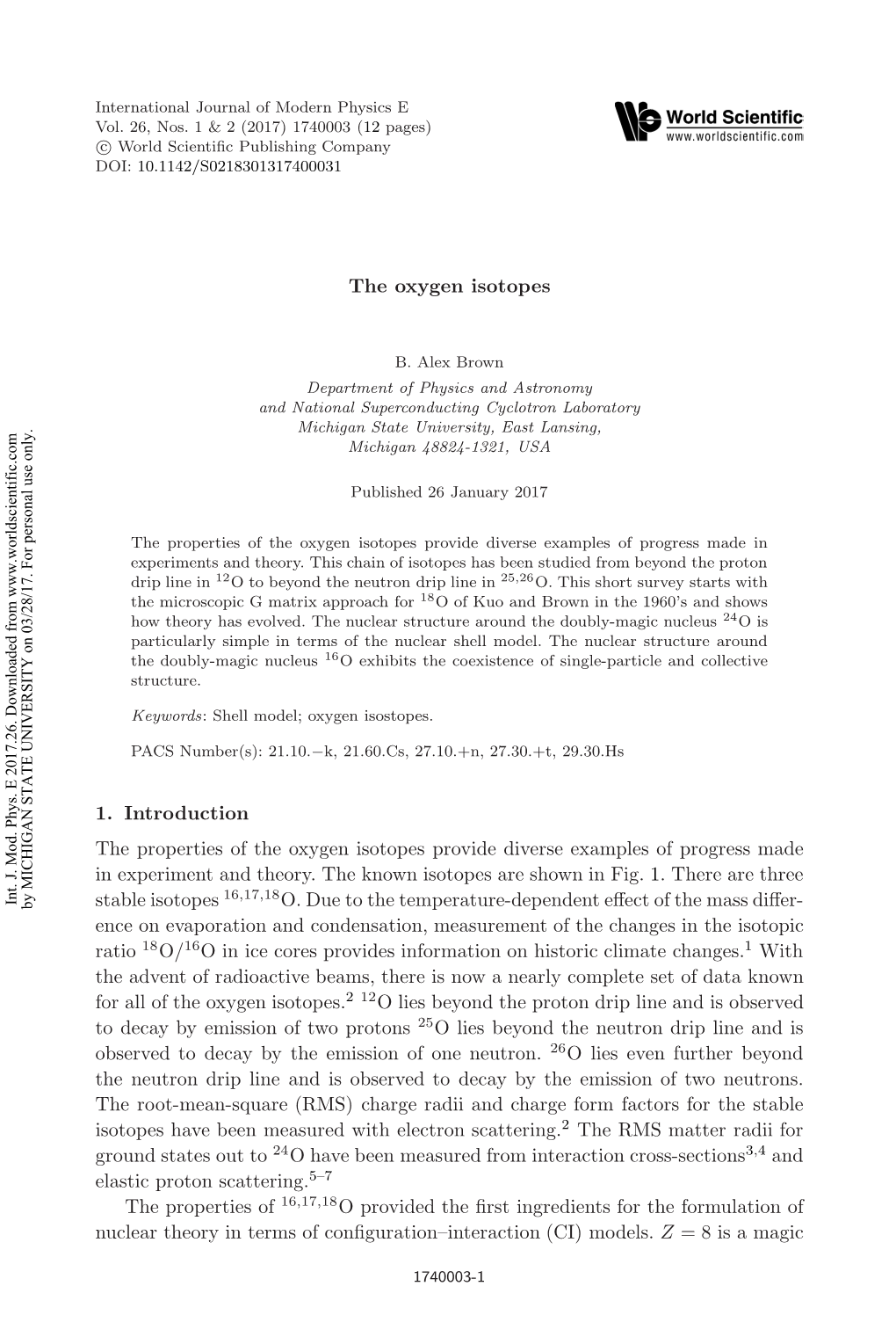 The Oxygen Isotopes