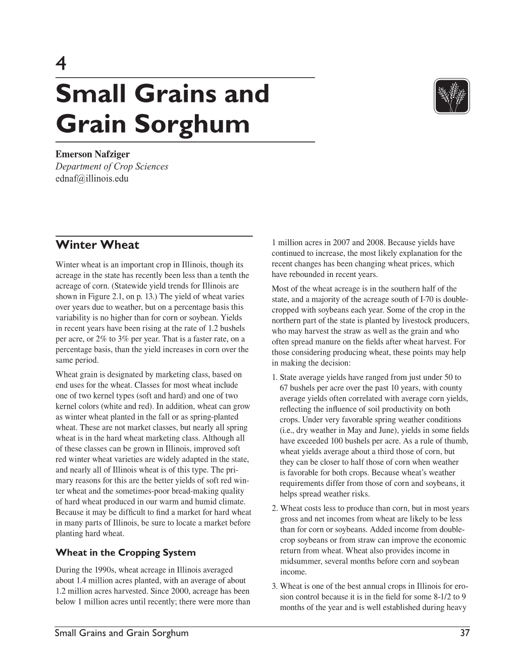 Small Grains and Grain Sorghum