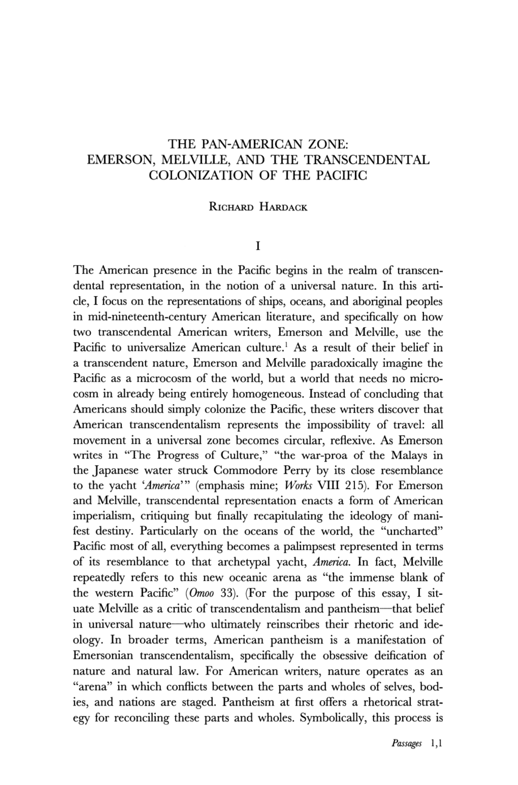 Emerson, Melville, and the Transcendental Colonization of the Pacific