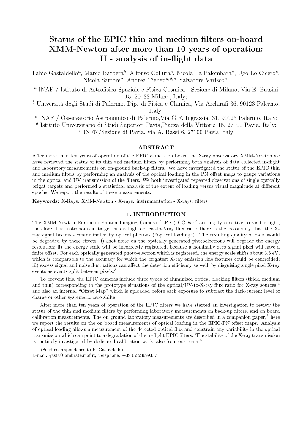 Status of the EPIC Thin and Medium Filters On-Board XMM-Newton After