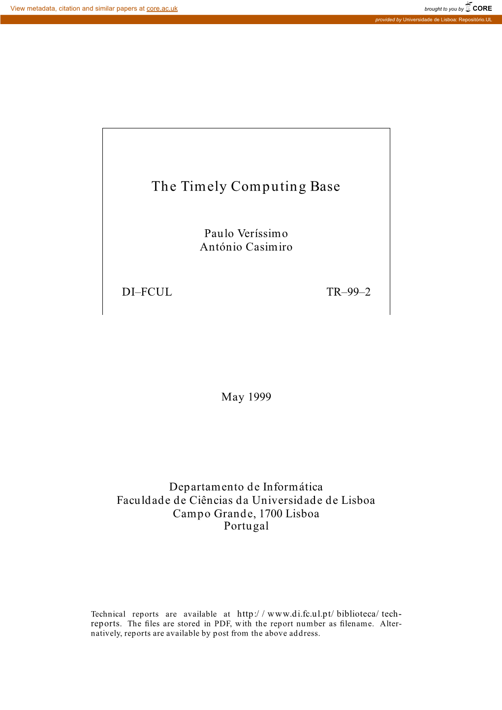 The Timely Computing Base
