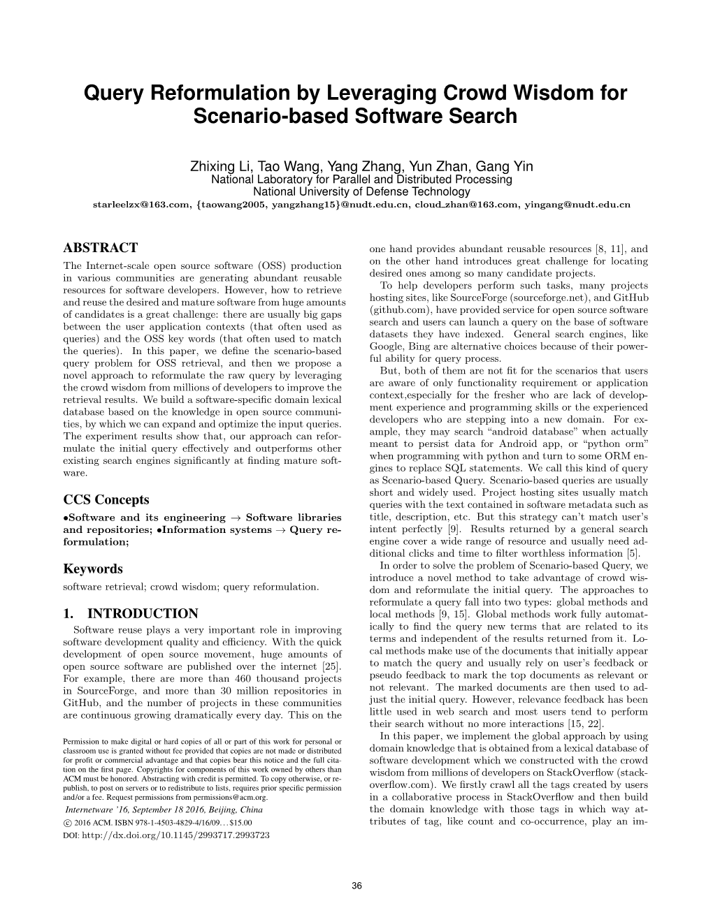 Query Reformulation by Leveraging Crowd Wisdom for Scenario-Based Software Search