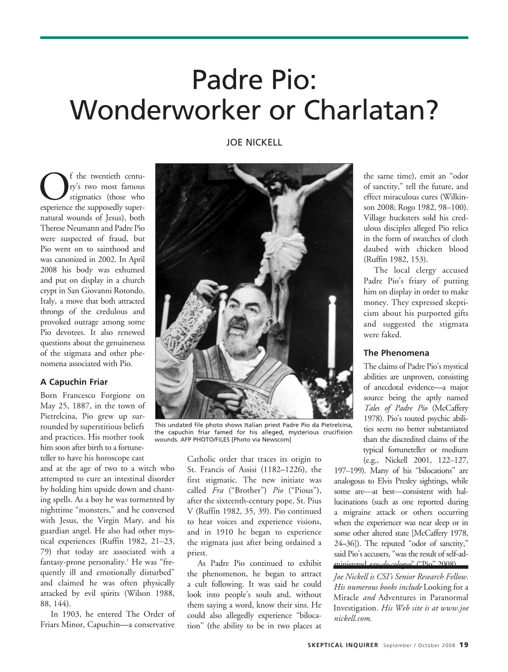 Padre Pio: Wonderworker Or Charlatan?