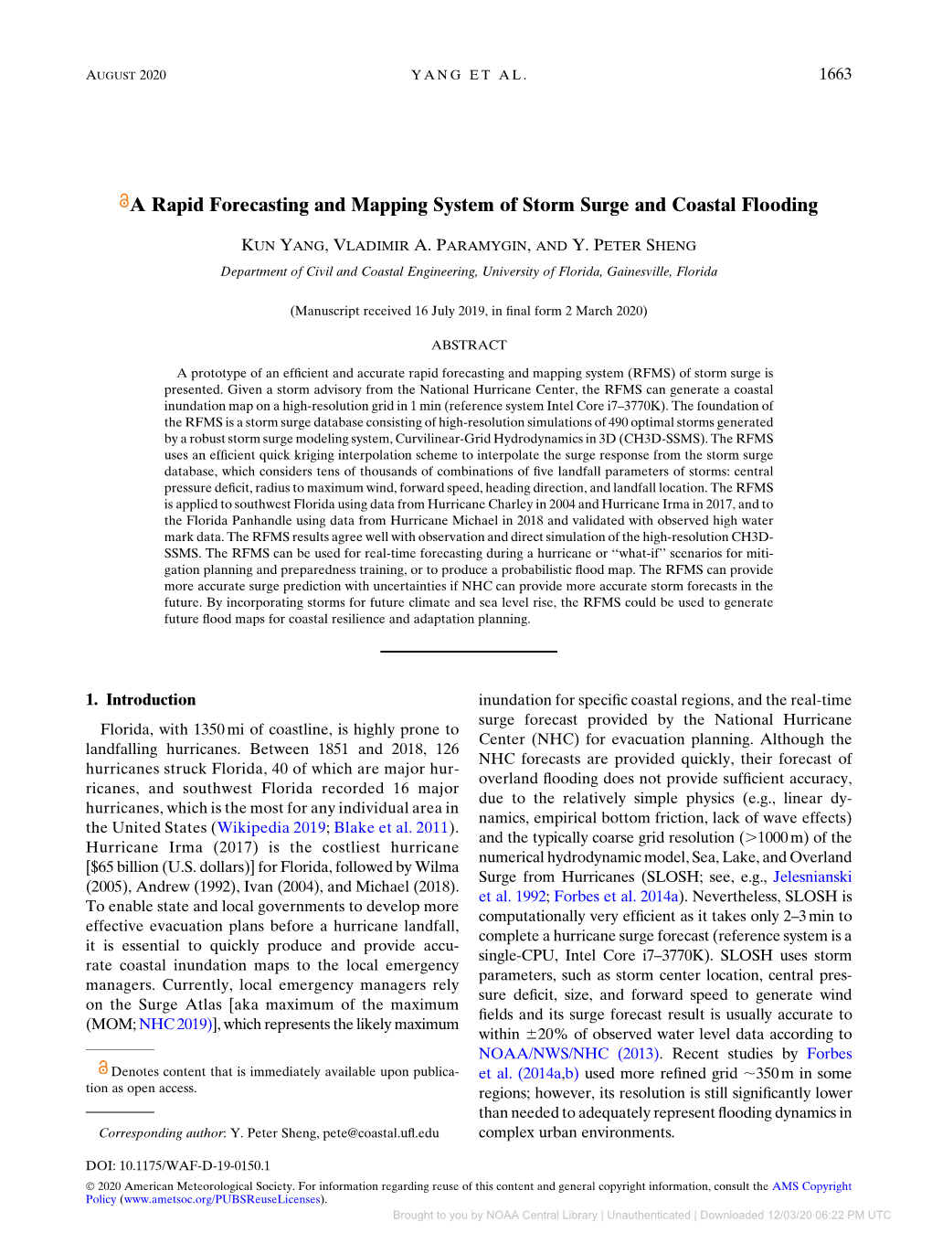 A Rapid Forecasting and Mapping System of Storm Surge and Coastal Flooding