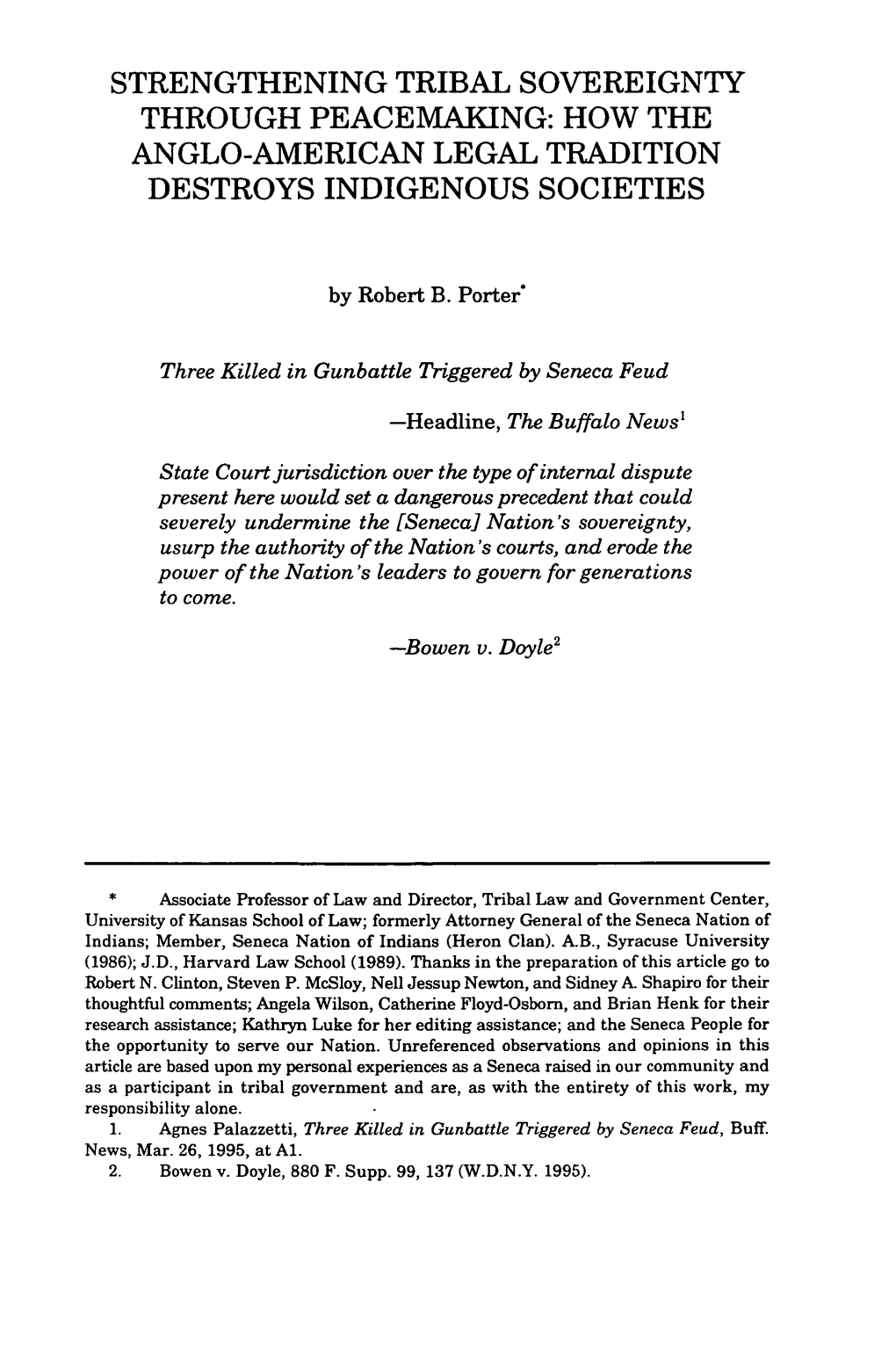 How the Anglo-American Legal Tradition Destroys Indigenous Societies