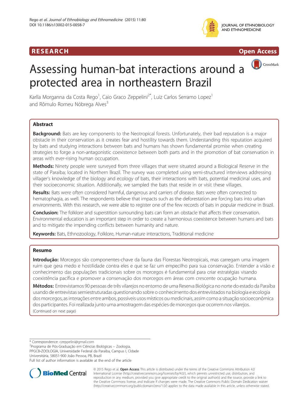 Assessing Human-Bat Interactions Around a Protected Area In