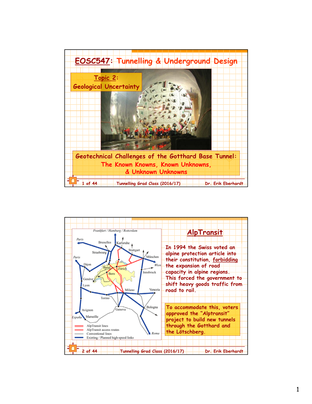 EOSC547: Tunnelling & Underground Design