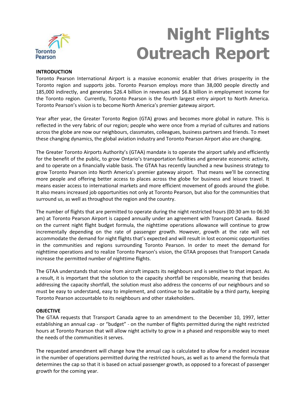 Night Flights Outreach Report