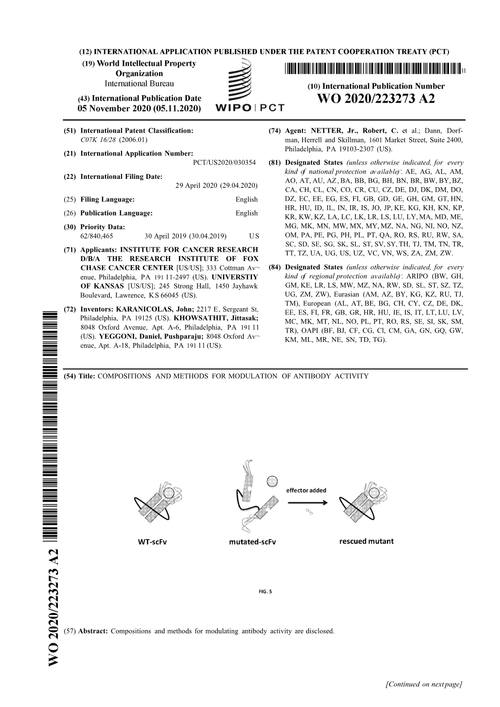 NETTER, Jr., Robert, C. Et Al.; Dann, Dorf- (21) International Application