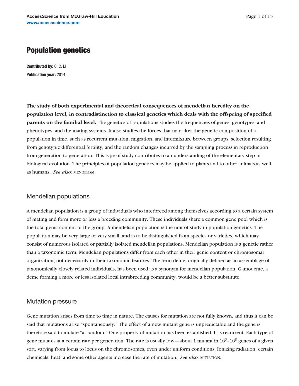 Population Genetics