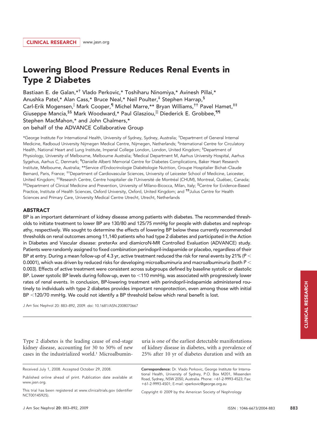 Lowering Blood Pressure Reduces Renal Events in Type 2 Diabetes
