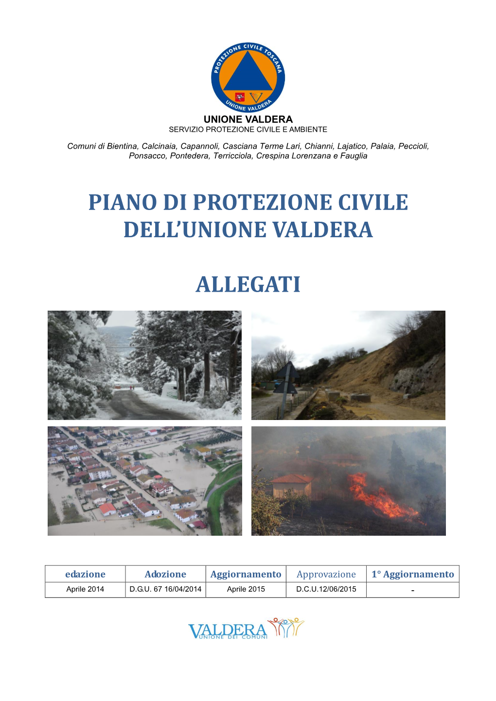 Piano Di Protezione Civile Dell'unione Valdera Allegati