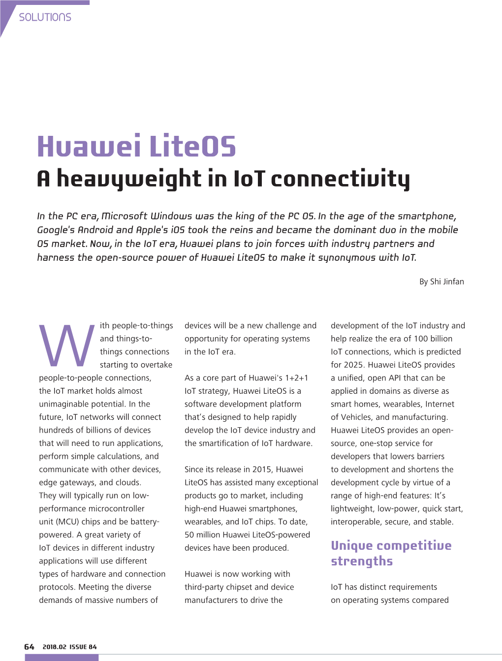 Huawei Liteos a Heavyweight in Iot Connectivity