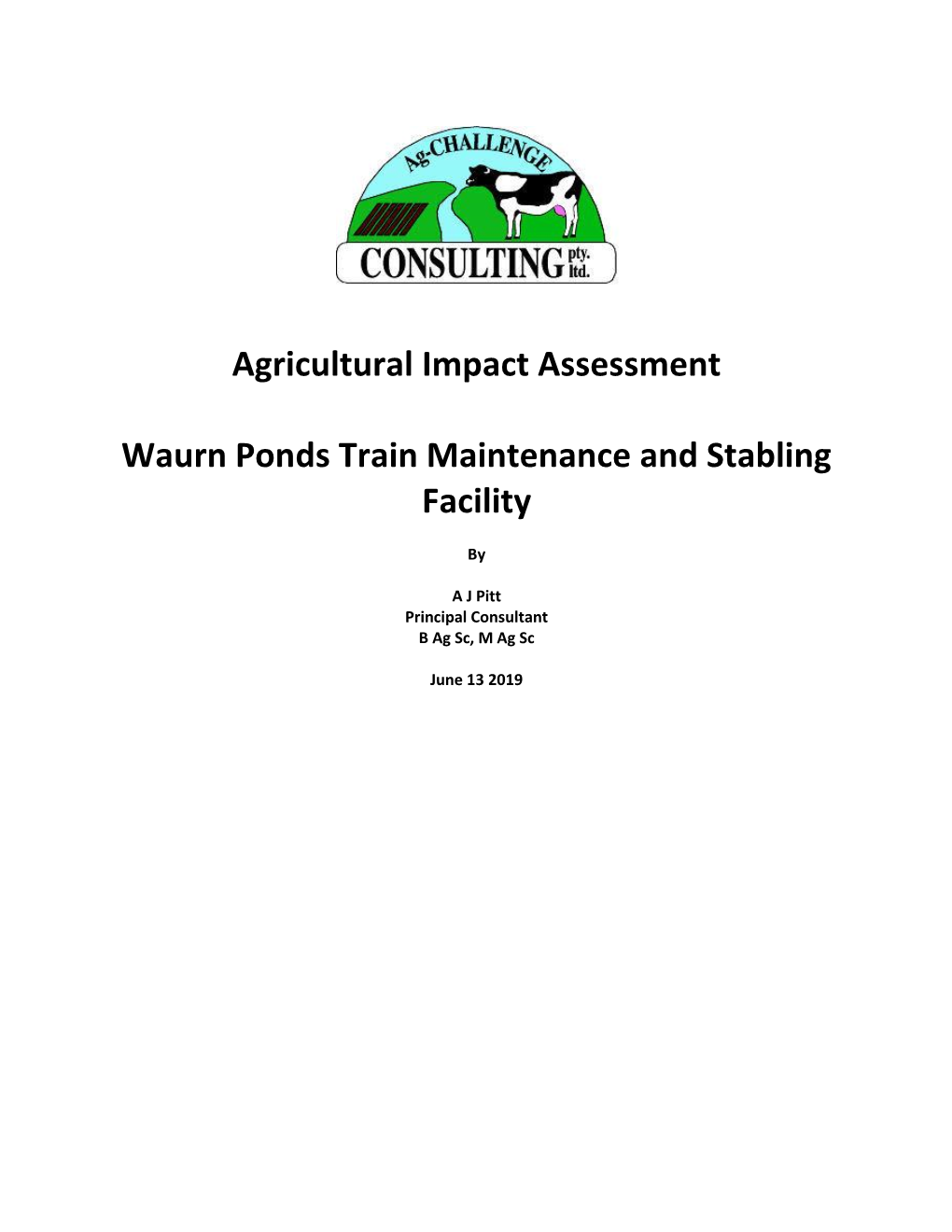 Agricultural Impact Assessment Waurn Ponds Train Maintenance And