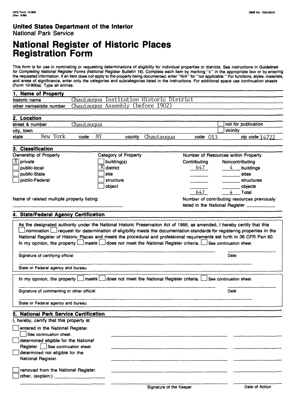 National Register of Historic Places Registration Form