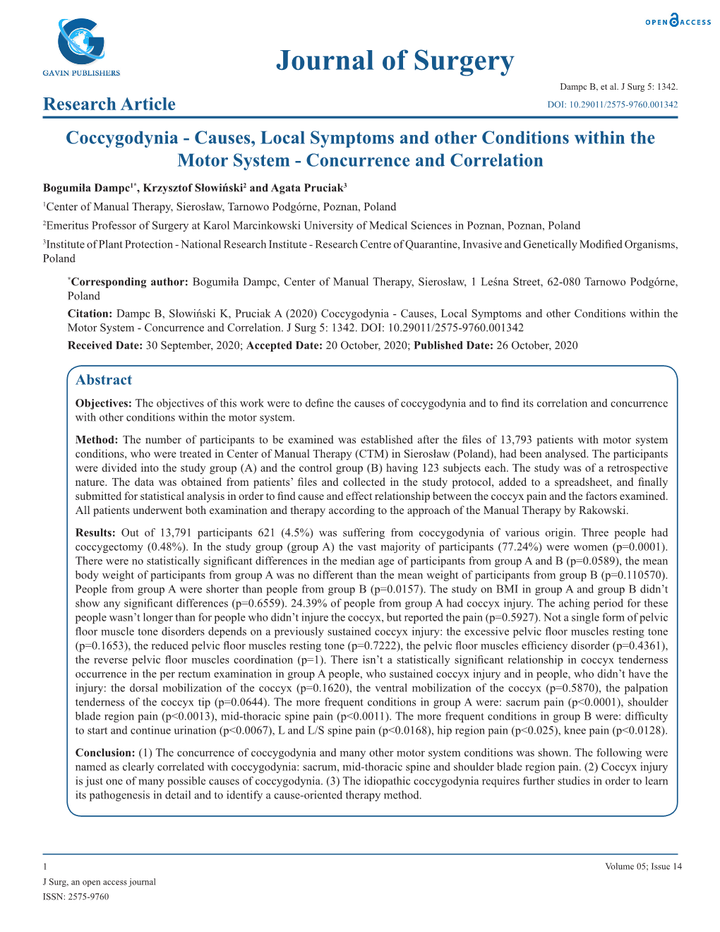 Journal of Surgery Dampc B, Et Al