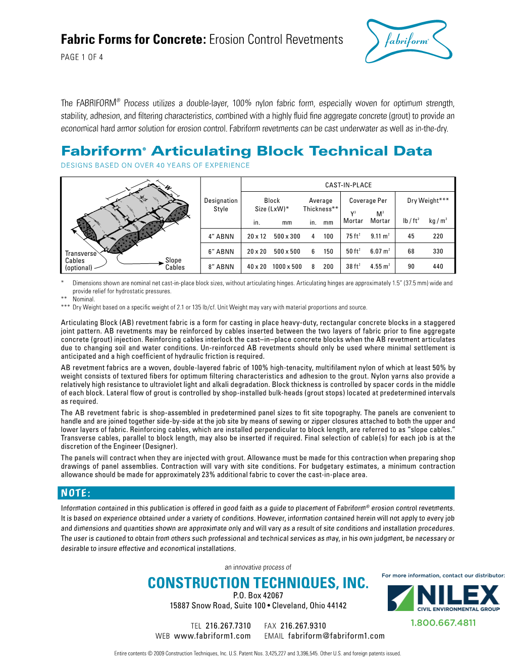 Fabric Forms for Concrete: Erosion Control Revetments Page 1 of 4