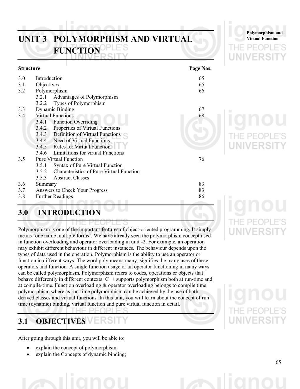 Unit 3 Polymorphism and Virtual Function