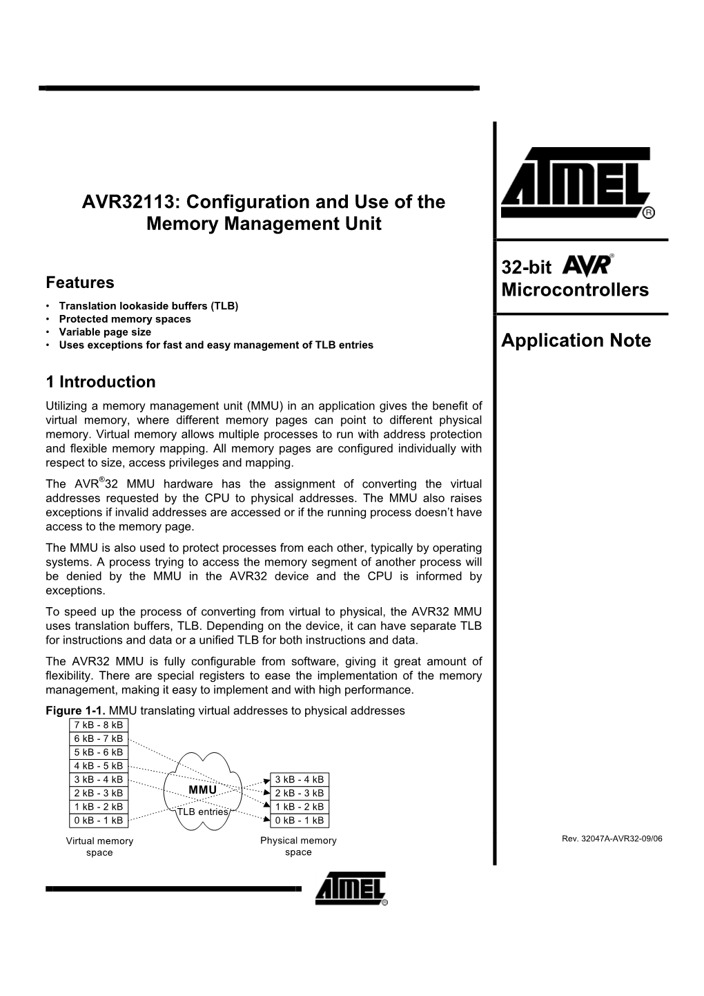 AVR32113: Configuration and Use of the Memory Management Unit