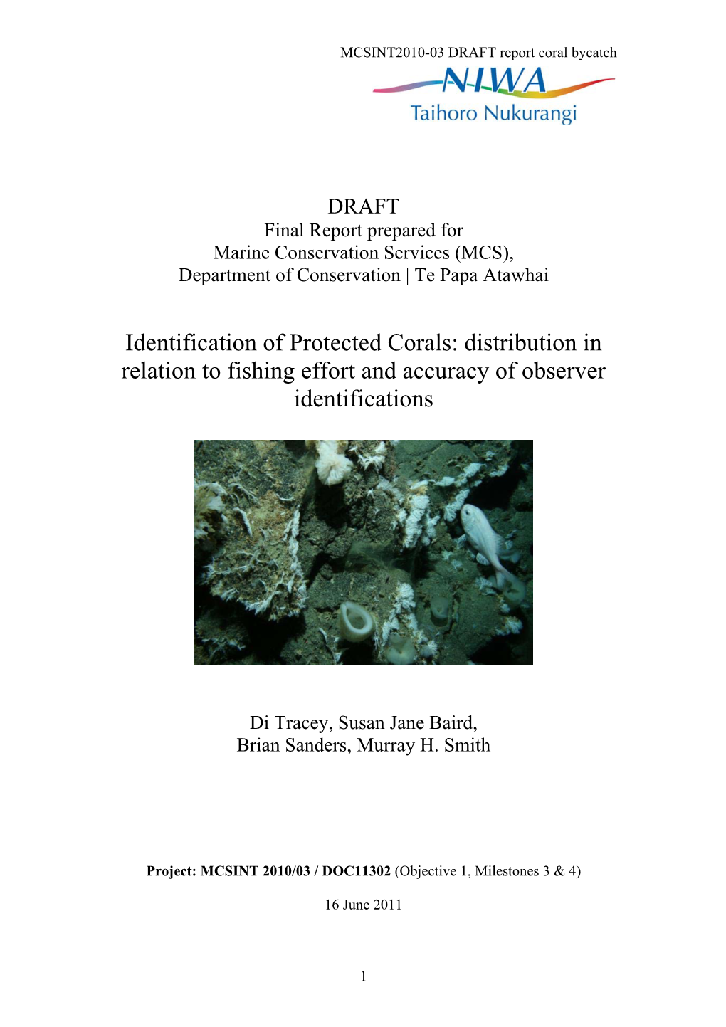 Identification of Protected Corals: Distribution in Relation to Fishing Effort and Accuracy of Observer Identifications