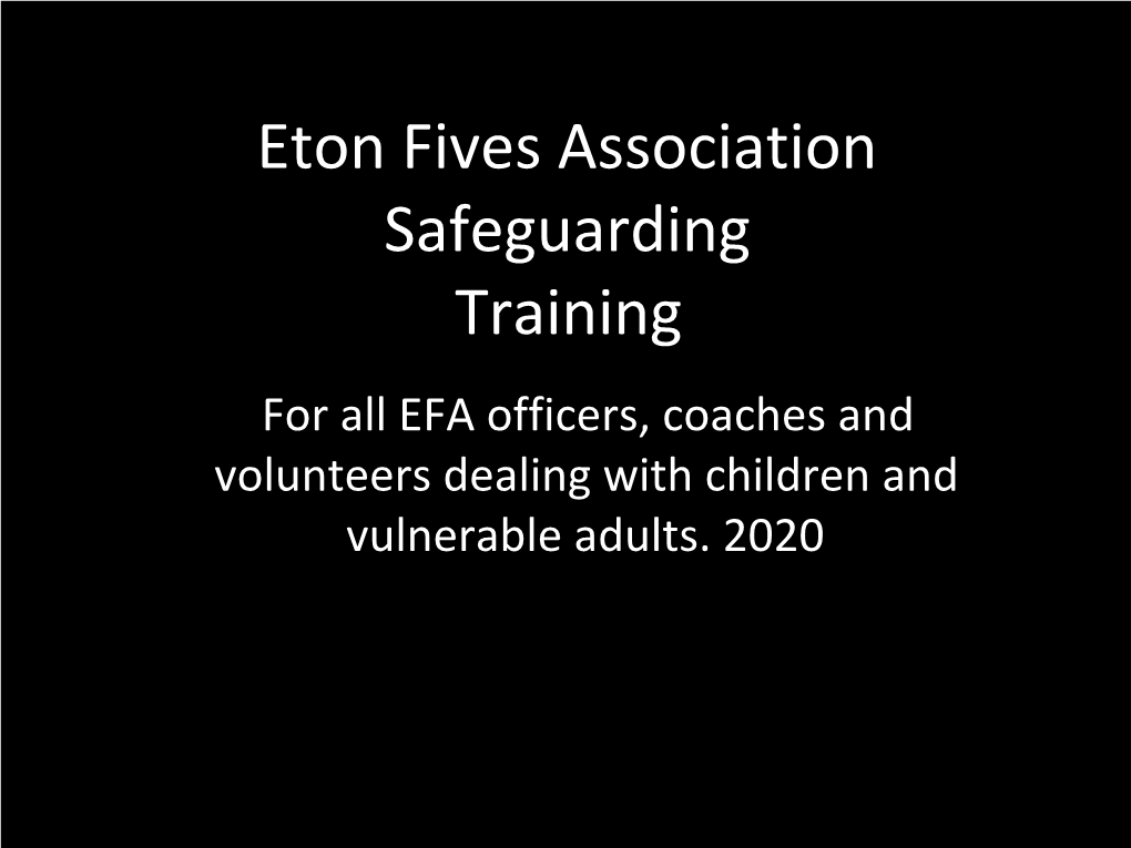 EFA Safeguarding Training Presentation